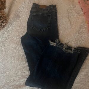 BKE Dark Blue Distressed Bootcut jeans